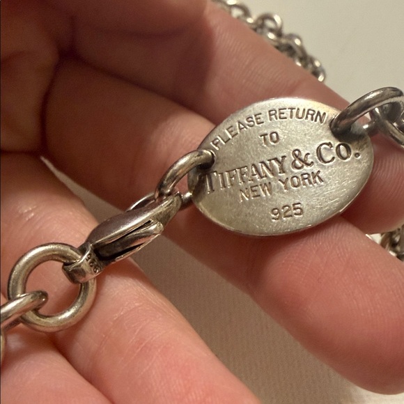 Please Return to Tiffany&Co. Choker 925 Sterling Silver 15’ Necklace W/ Pouch - Picture 3 of 17